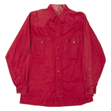 GIEGO 2 COMPANY Mens Plain Shirt Red 90s Long Sleeve S