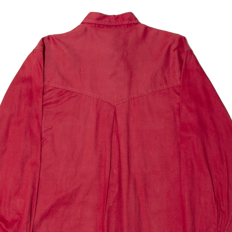 GIEGO 2 COMPANY Mens Plain Shirt Red 90s Long Sleeve S