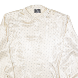 FOXY LADY Womens Printed Shirt Beige Collared Long Sleeve Crazy Pattern M