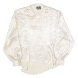 FOXY LADY Womens Printed Shirt Beige Collared Long Sleeve Crazy Pattern M