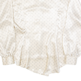 FOXY LADY Womens Printed Shirt Beige Collared Long Sleeve Crazy Pattern M