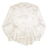 FOXY LADY Womens Printed Shirt Beige Collared Long Sleeve Crazy Pattern M