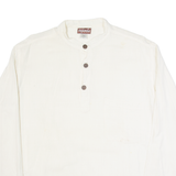 EXPLORALIA Womens Shirt Cream Button Neck Long Sleeve L