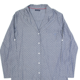 TOMMY HILFIGER Star All Over Print Long Tail Womens Oversized Shirt Blue M