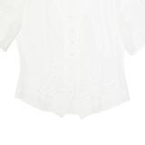 VOGELSANG Womens Blouse White Button Neck UK 10