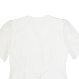 VOGELSANG Womens Blouse White Button Neck UK 10