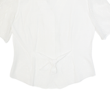 VOGELSANG Womens Blouse White Button Neck UK 10