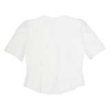 VOGELSANG Womens Blouse White Button Neck UK 10