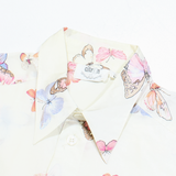 CITRON Womens Printed Shirt Cream Collared Animal Print L