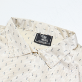 FOXY LADY Womens Printed Shirt Beige Collared Long Sleeve Crazy Pattern M