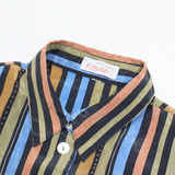 CITY LIFE Womens Printed Shirt Black Collared Long Sleeve Striped L