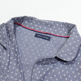 TOMMY HILFIGER Star All Over Print Long Tail Womens Oversized Shirt Blue M