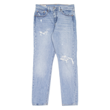 LEVI'S 501 BIG E Jeans Distressed Womens Blue Straight Stone Wash W28 L28