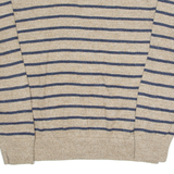 NAUTICA Mens Patterned Jumper Beige Striped Tight Knit XL