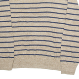 NAUTICA Mens Patterned Jumper Beige Striped Tight Knit XL