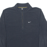 NIKE Mens Fleece Black 1/4 Zip Tight Knit L