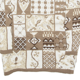 HUNTINGTON RIDGE Mens Patterned Jumper Brown Crazy Pattern Tight Knit XL