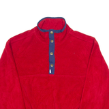 WOOLRICH Mens Jumper Red Button Neck 90s Tight Knit L