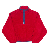 WOOLRICH Mens Jumper Red Button Neck 90s Tight Knit L