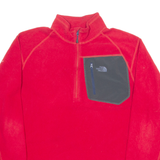 THE North FACE Mens Fleece Red 1/4 Zip Tight Knit L