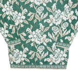HOLIDAY TIME Glittery Womens Jumper Green Floral Tight Knit M