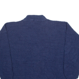 MATHIAS Womens Jumper Blue High Neck Tight Knit XL