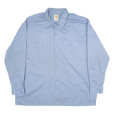 DICKIES Mens Worker Shirt Blue Long Sleeve 2XL