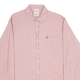 TIMBERLAND Regular Fit Mens Shirt Red Striped Long Sleeve M