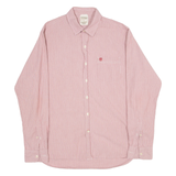TIMBERLAND Regular Fit Mens Shirt Red Striped Long Sleeve M