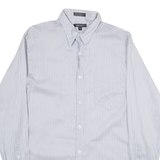 DKNY Mens Shirt Blue Striped Long Sleeve M