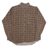 CENTERFIELD Mens Shirt Red Crazy Pattern Long Sleeve M