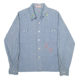 VENETO Womens Shirt Blue Floral Long Sleeve M