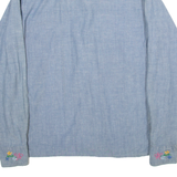 VENETO Womens Shirt Blue Floral Long Sleeve M