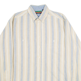 TANGO Mens Shirt Brown Striped Long Sleeve L