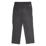 DICKIES Flex Workwear Cargo Mens Trousers Black Slim Tapered W32 L30