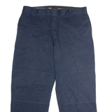 DICKIES Flex Workwear Mens Twill Trousers Blue Loose Straight W38 L30
