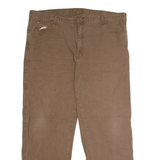 DICKIES Workwear Mens Canvas Trousers Brown Relaxed Straight W42 L30