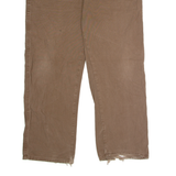 DICKIES Workwear Mens Canvas Trousers Brown Relaxed Straight W42 L30
