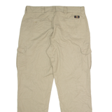 DICKIES Flex Workwear Cargo Mens Trousers Beige Regular Straight W38 L34