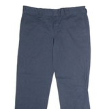 DICKIES Workwear Mens Twill Trousers Blue Slim Straight W34 L30