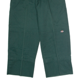 DICKIES Workwear Mens Twill Trousers Green Loose Straight W32 L27