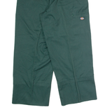 DICKIES Workwear Mens Twill Trousers Green Loose Straight W32 L27