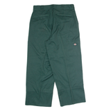 DICKIES Workwear Mens Twill Trousers Green Loose Straight W32 L27