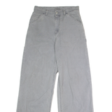 CARHARTT WIP Jeans Carpenter Womens Canvas Trousers Grey Loose Wide-Leg W26 L31