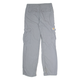 CARHARTT WIP Cargo Womens Canvas Trousers Grey Regular Straight W28 L32