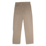 MARLBORO Mens Canvas Trousers Brown Regular Straight W32 L34