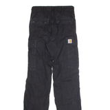 CARHARTT WIP Cargo Mens Canvas Trousers Black Regular Straight W26 L34