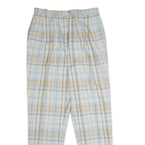 MARIE VALOIS Tartan Womens Trousers Blue Regular Straight 90s W30 L30