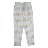 MARIE VALOIS Tartan Womens Trousers Blue Regular Straight 90s W30 L30