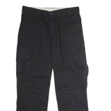 DICKIES Flex Workwear Cargo Mens Trousers Black Regular Straight W34 L30